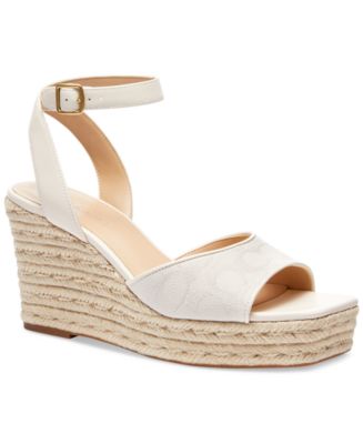 【COACH】C Canvas Open-Toe Espadrille Wedge Sandals COACH Signature C Canvas Open-Toe Espadrille Wedge Sandals