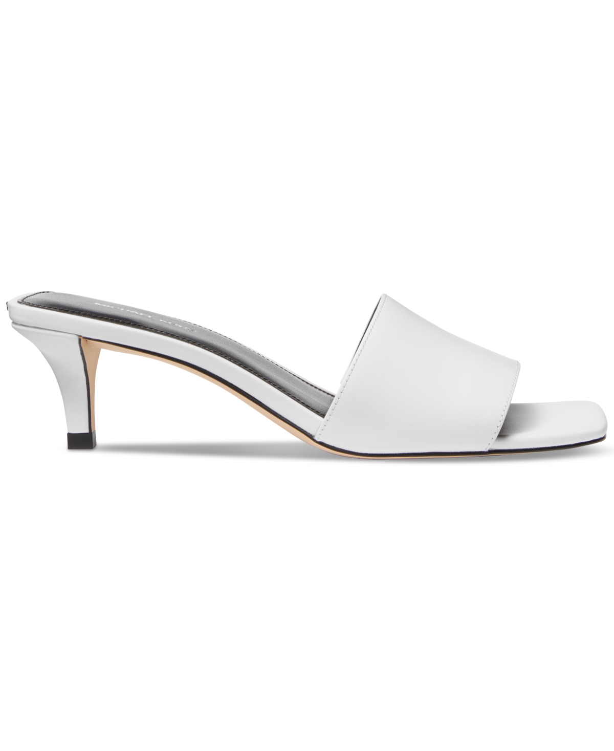 Michael Kors Merriam Leather Kitten Heel Sandal In Optic White