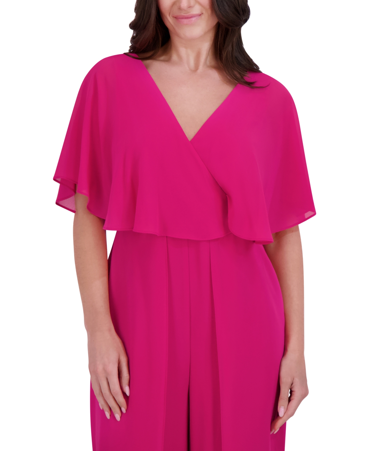 Kensie Women's Flutter-sleeve Jumpsuit In Raspberry