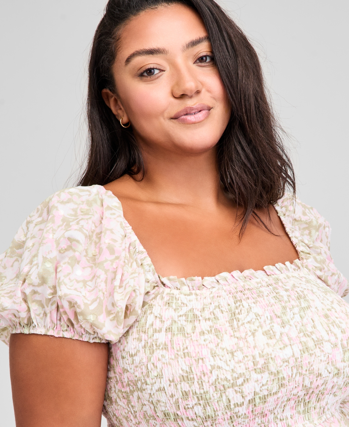 And Now This Trendy Plus Size Printed Puff-sleeve Maxi Dress, Exclusively At Macy's