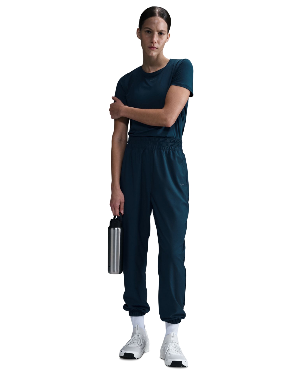 One Women's Dri-fit Woven High-Rise 7/8 Joggers - Armory Navy/Black