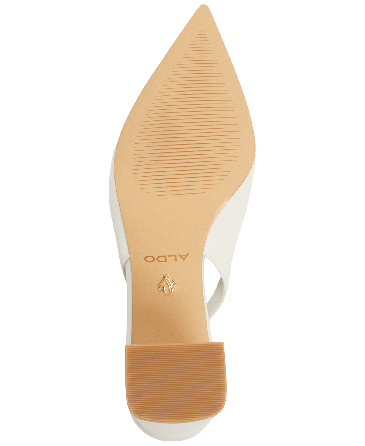 Shop Aldo Women's Uliana Pointed-toe Slingback Block-heel Pumps In White,bone