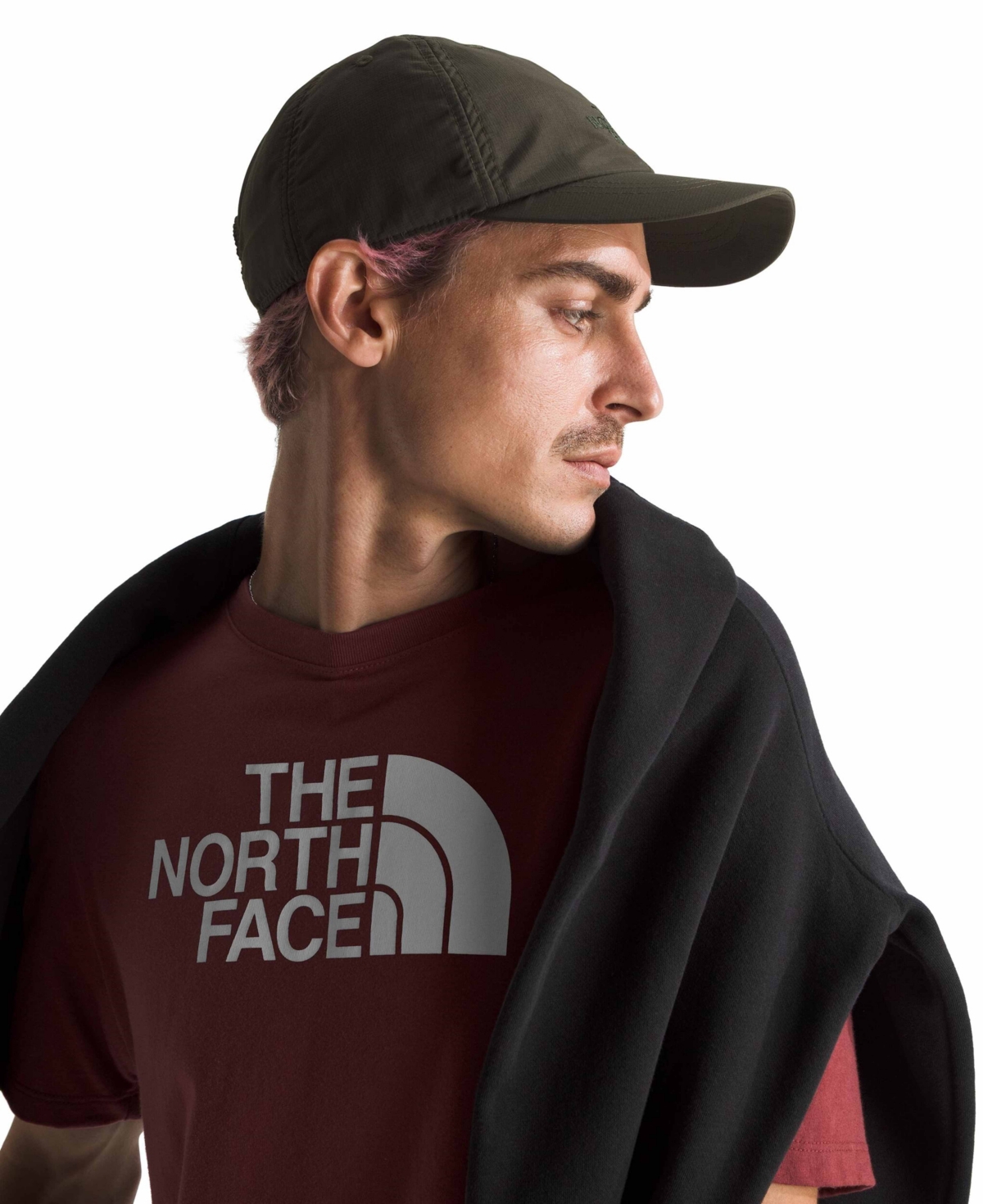 The North Face Men's Short Sleeve Core Half Dome T-shirt In Burgundy