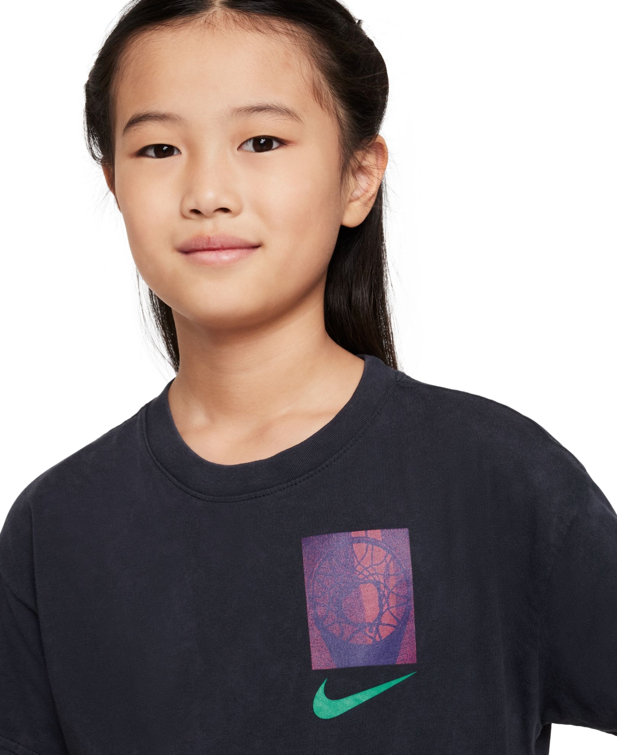 Nike Big Kids Sportswear Printed Crewneck T-shirt In Black
