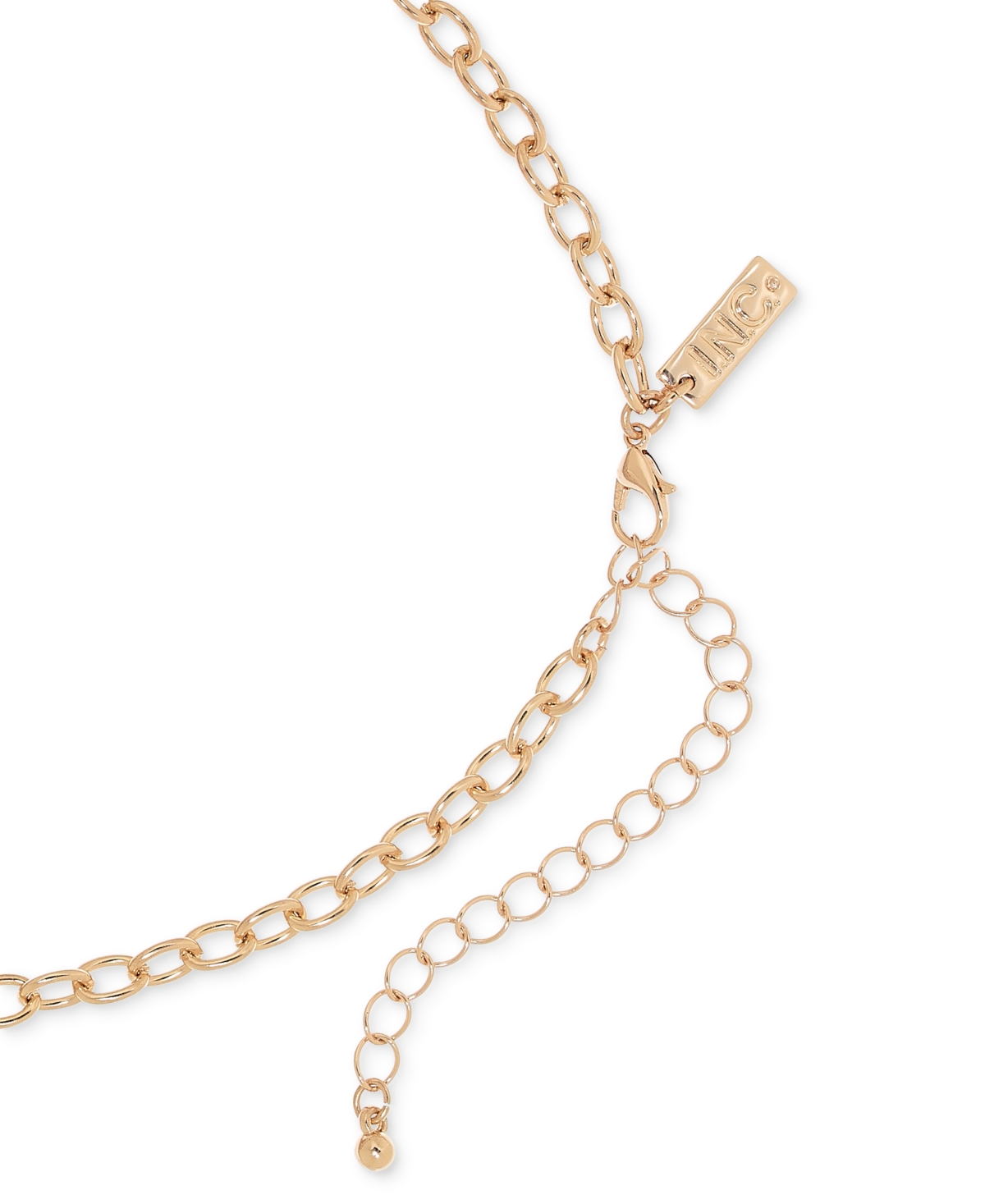 Inc International Concepts Gold-tone Mixed Stone Double Chain Statement Necklace, 16" + 3" Extender, Exclusively At Macy's In Beige