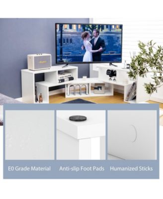 3 Pieces TV Console Stand Modern Entertainment Center Storage Bookcase