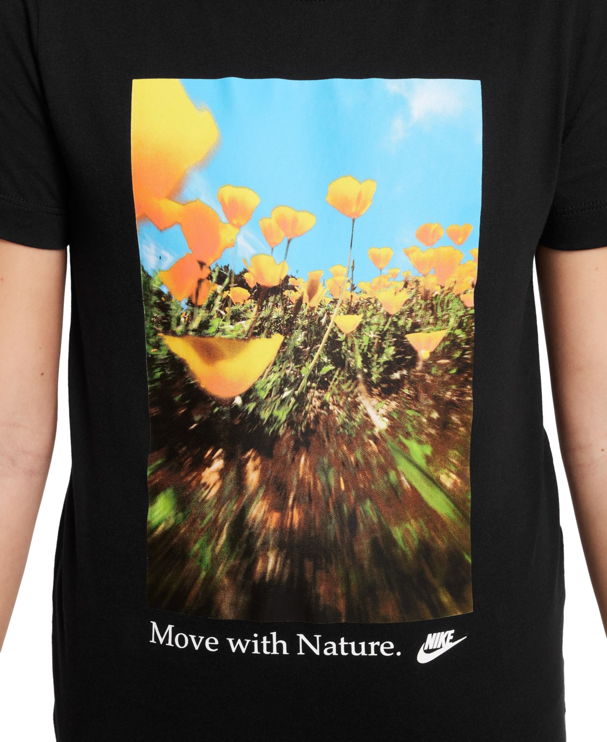 Nike Big Kids Sportswear Printed Crewneck T-shirt In Black
