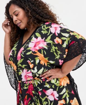 Plus Size Floral-Printed Dress, Exclusively at Macy's