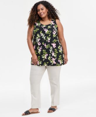 Plus Size Printed Tunic Tank, Exclusively at Macy's