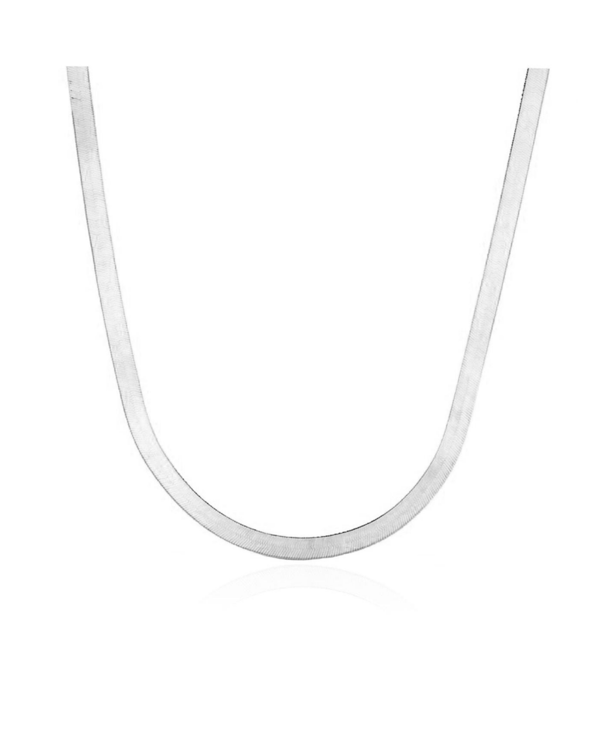 Mini Herringbone Necklace 14K White Gold - 2.8 millimeters - 18 inches - Gold