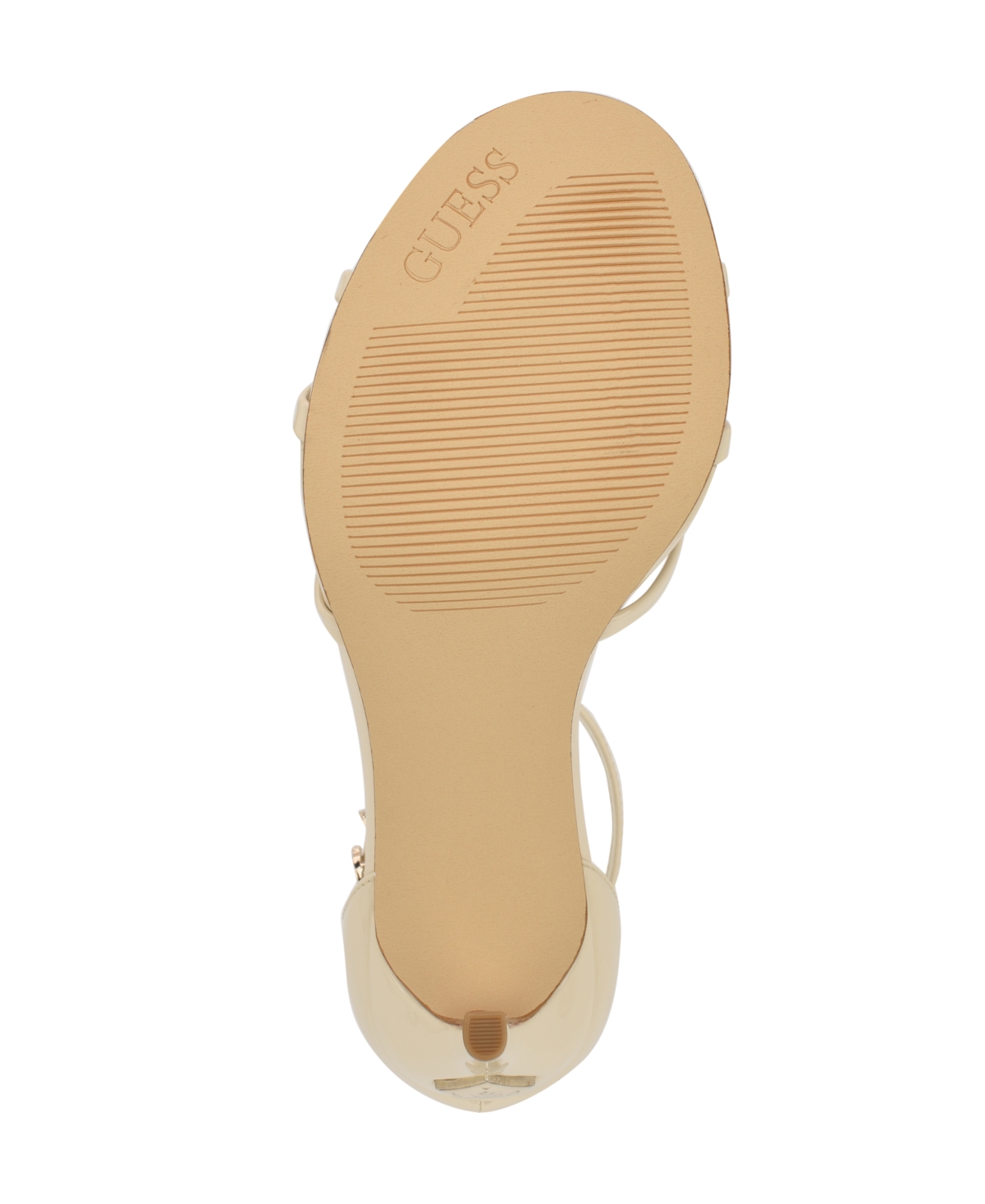 Guess Spring Ankle Strap Sandal In Ivory Patent
