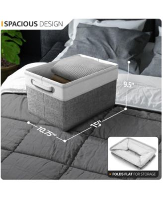 3 Pack 15 inch Collapsible Storage Bins with Handles - Perfect for Home Storage & Organization
