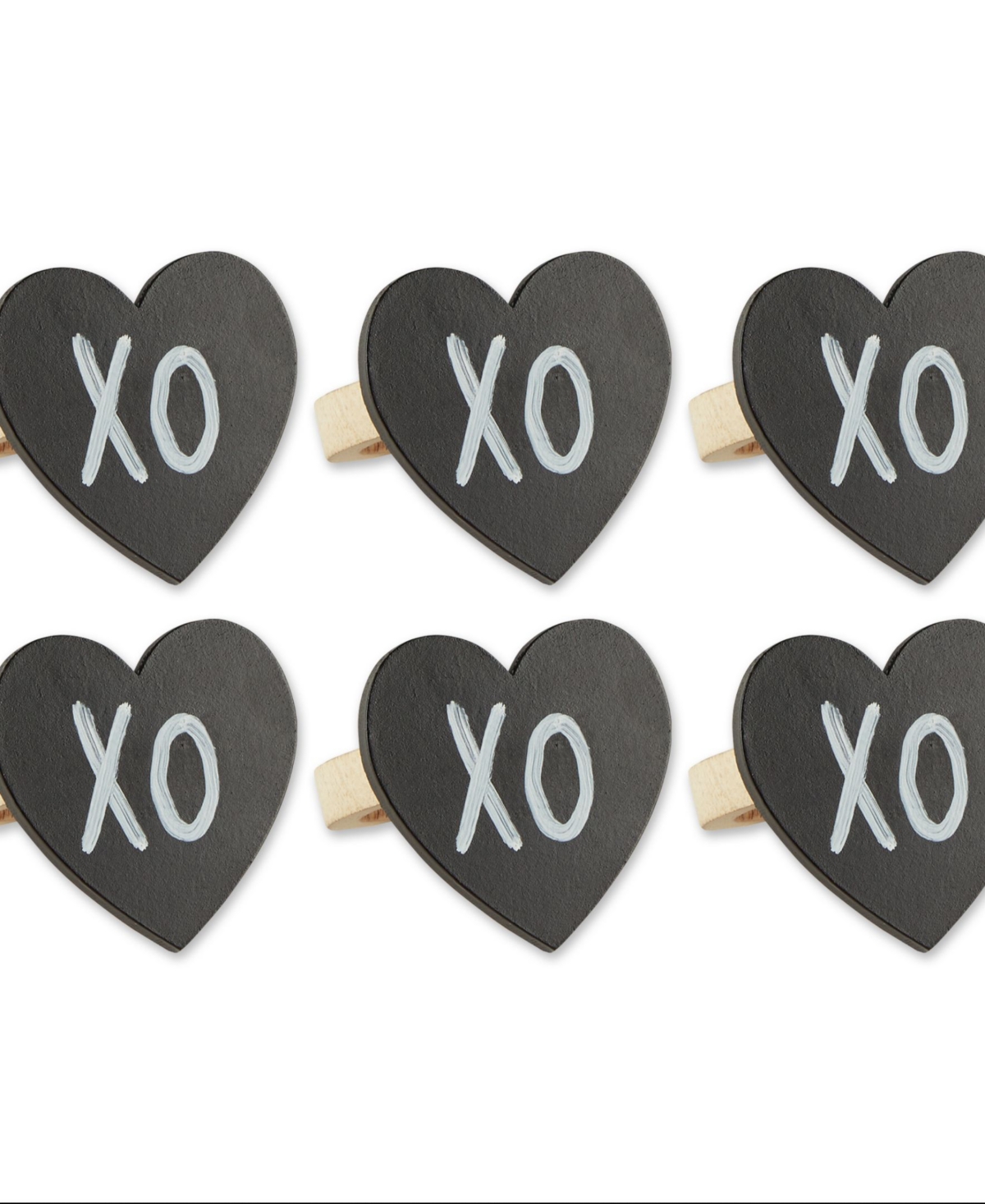 Design Imports Heart Chalkboard Napkin Ring, Set Of 6 In Heart Chalkboard