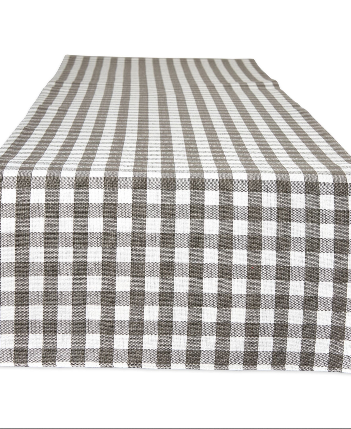 Design Imports Reversible Gingham-buffalo Table Runner, 14" X 72" In Gray
