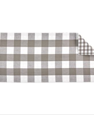 Reversible Gingham-Buffalo Table Runner, 14" x 72"