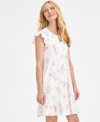 Women's Cotton Flutter-Sleeve Chemise, Exclusively at Macy's