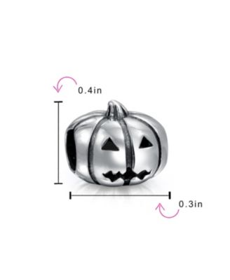 Halloween Pumpkin Charm Bead in Oxidized Sterling Silver