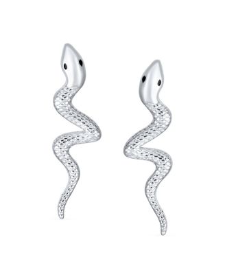 Egyptian Serpent Snake Stud Earrings in Sterling Silver Reptile Lovers