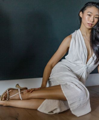 Arria Strappy Dome-Stud Dress Sandals