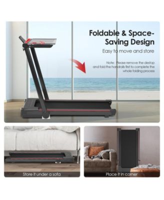 3-in-1 Folding Treadmill with Large Desk and LCD Display