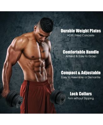 66 Lbs Fitness Dumbbell Weight Set with Adjustable Weight Plates and Handle