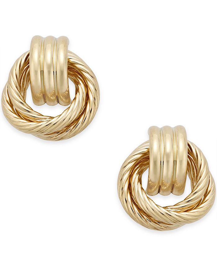 Macy's Textured Door Knocker Earrings in 14k Gold & Reviews - Earrings ...