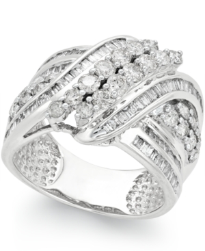 image of Diamond Double-Row Center Ring (2 ct. t.w.) in 14k Gold, 14K White Gold or 14K Rose Gold