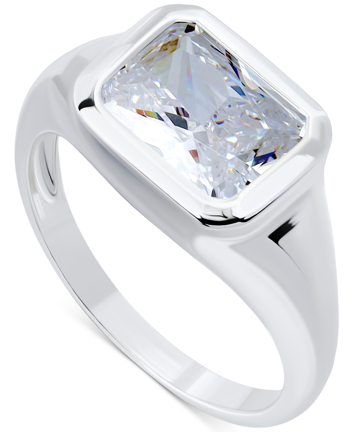 GIANI BERNINI CUBIC ZIRCONIA BEZEL SOLITAIRE RING IN STERLING SILVER, EXCLUSIVELY AT MACY'S (ALSO AVAILABLE IN 18K 