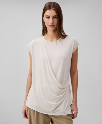 Calvin Klein - Women's Stretch Jersey Draped Tee