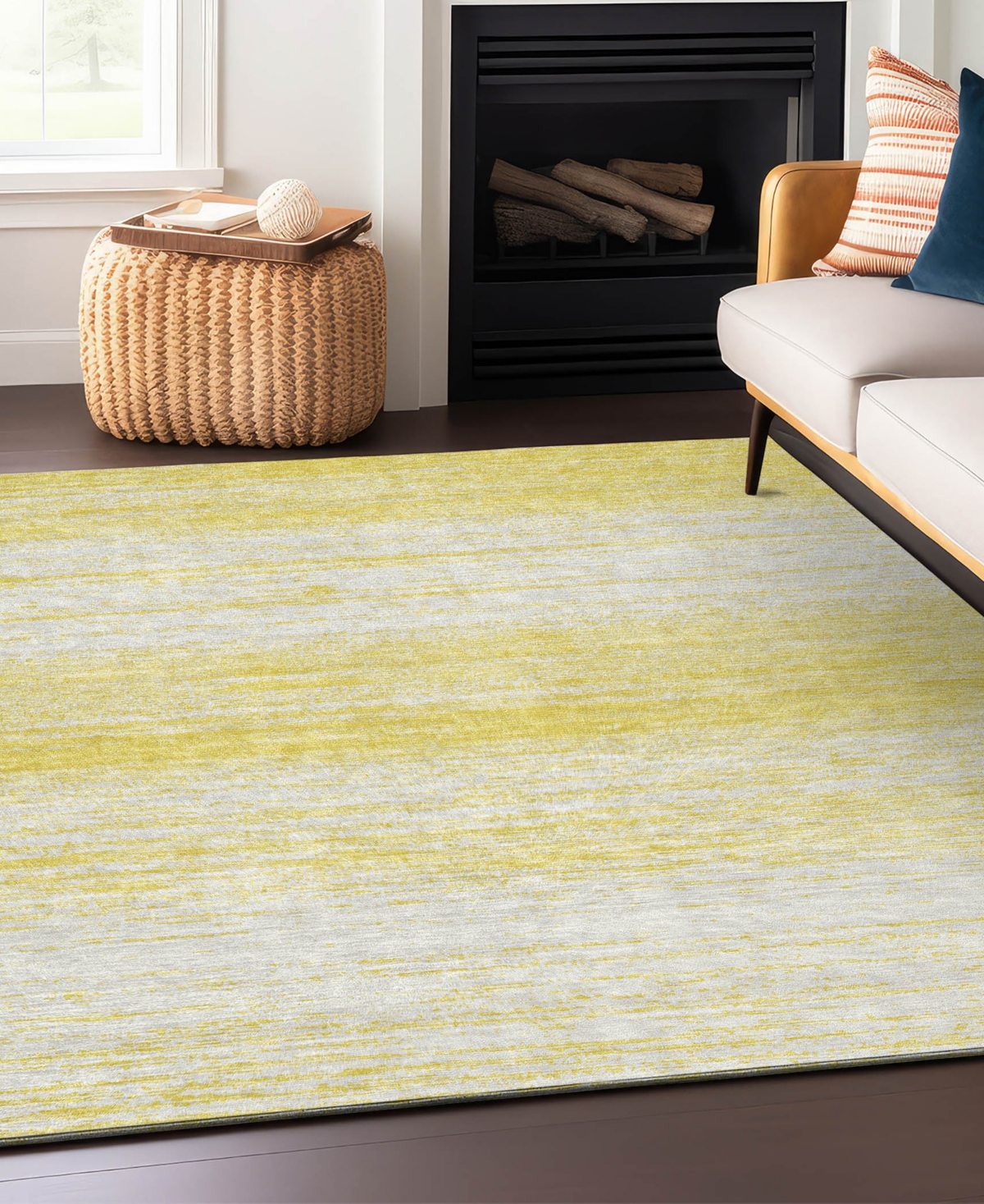 Addison Chantille Acn859 9'x12' Area Rug In Yellow