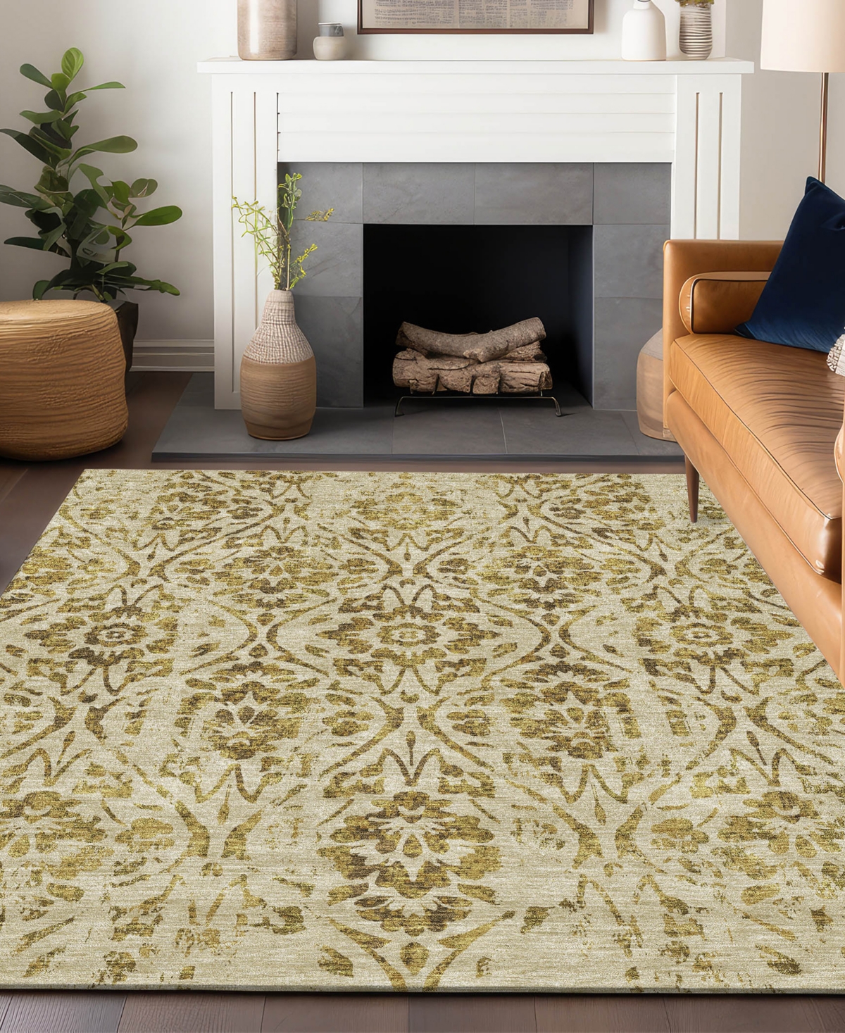 Addison Chantille Acn868 8'x10' Area Rug In Gold