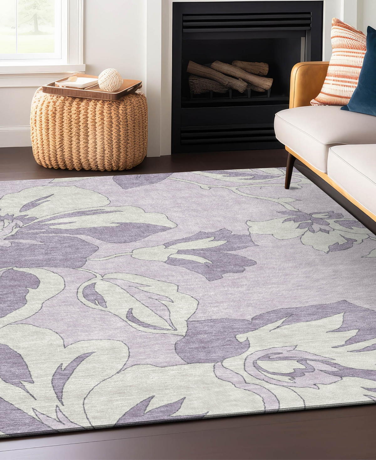 Addison Chantille Acn857 8'x10' Area Rug In Lavender