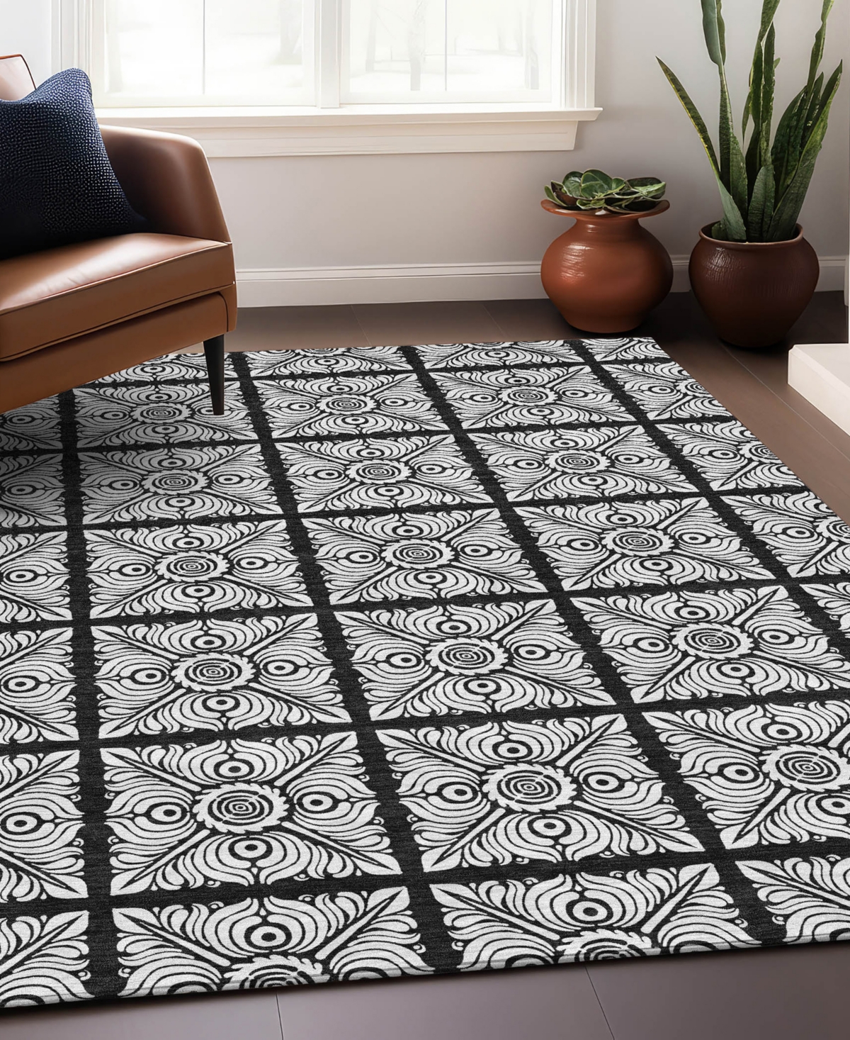 Addison Chantille Acn854 5'x7'6" Area Rug In Black