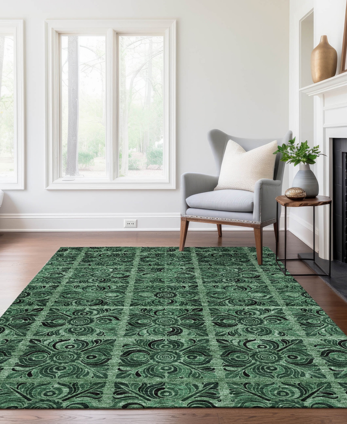 Addison Chantille Acn853 5'x7'6" Area Rug In Green