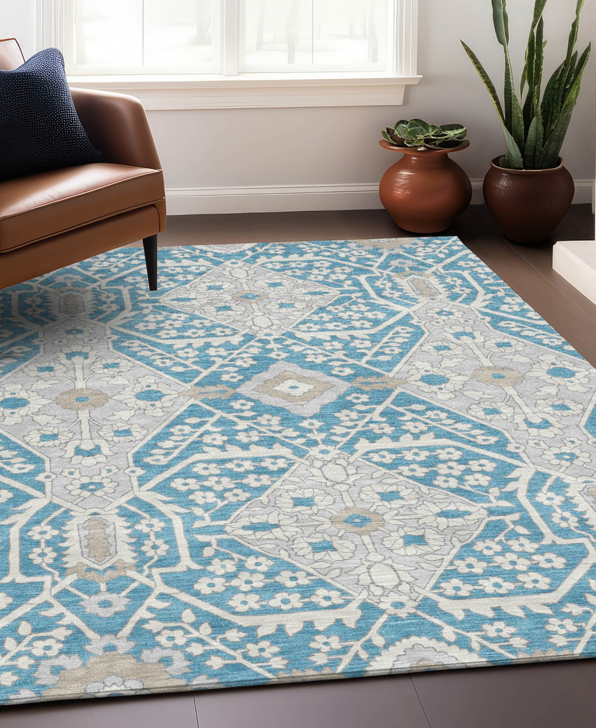 Addison Chantille Acn863 2'6"x3'10" Area Rug In Teal