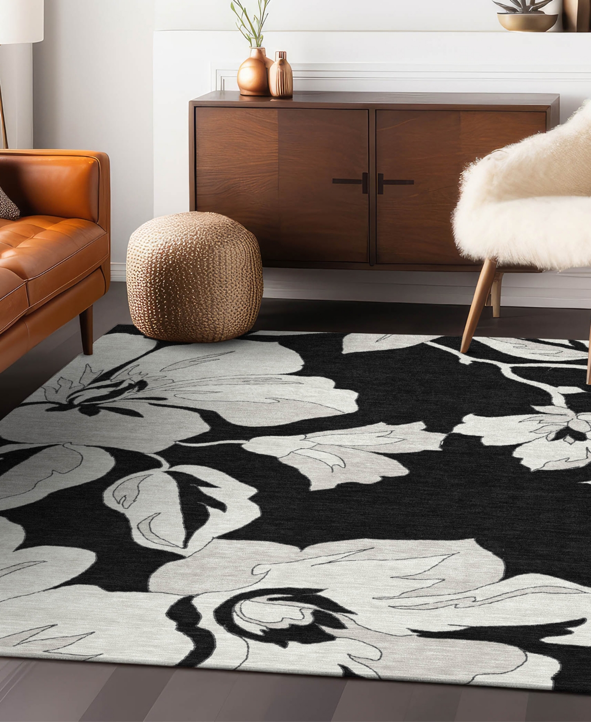 Addison Chantille Machine Washable Acn857 2'6"x3'10" Area Rug In Black