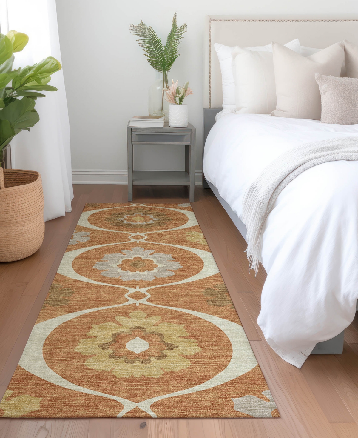 Addison Chantille Machine Washable Acn858 2'3"x7'6" Runner Area Rug In Paprika