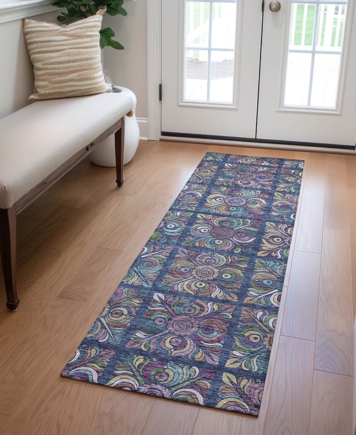 Addison Chantille Acn852 2'3"x7'6" Runner Area Rug In Navy