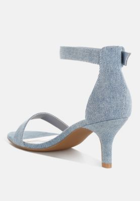 Womens Ozula Denim Kitten Heel Sandals