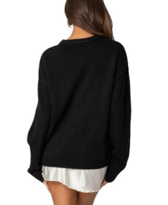 Womens Puppy Love Embroidered Sweater