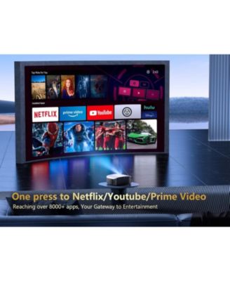 Smart 4K Projector with 5G WIFI and Bluetooth, Netflix/Amazn Prime Video Certified, Dolby Audio, 800ANSI Outdoor Movie Projector, 400"Home Theater Projector Compatible with TV Stick,iOS,Android