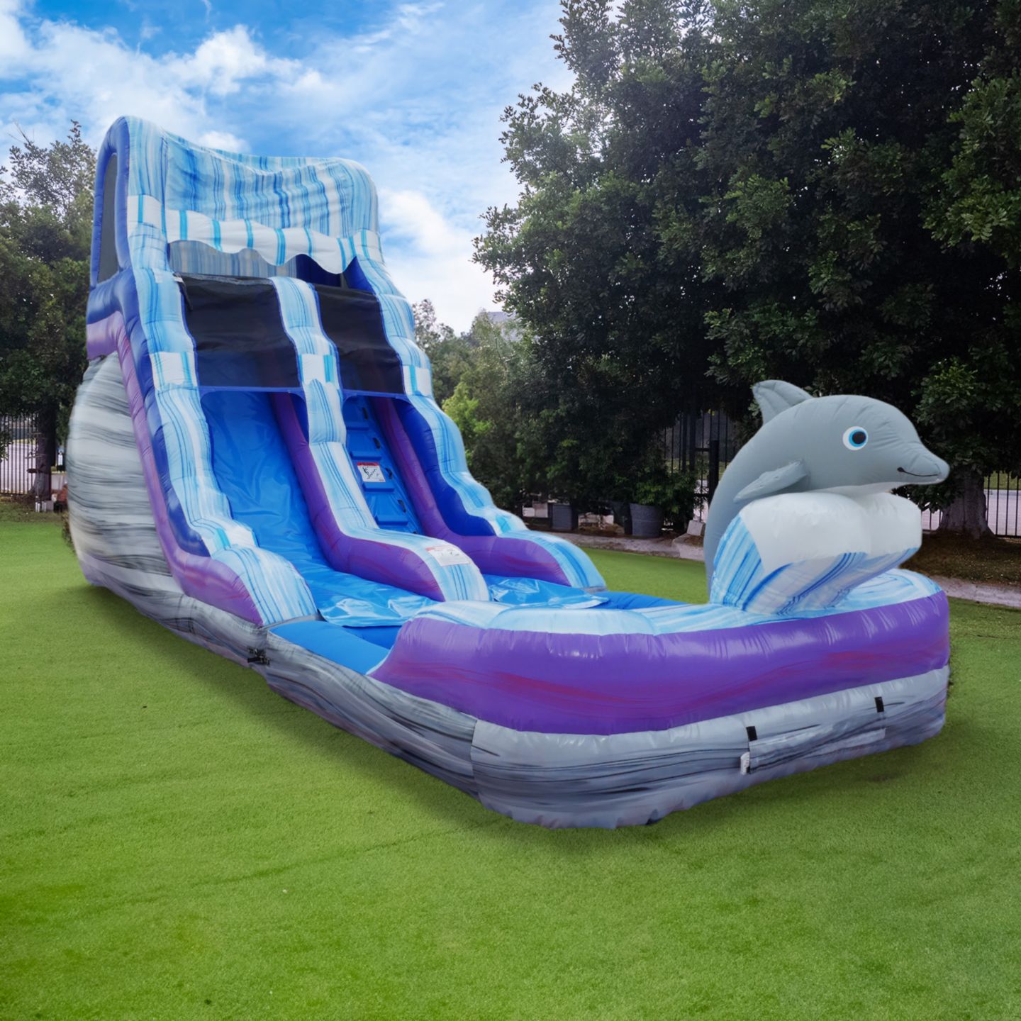 Детская игрушка HERO Kiddo Dolphin 16-Foot Vinyl Inflatable Water Slide with Detachable Pool, 175 lbs Max, Ages 3+ — фото 2