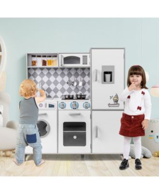 Pretend Play Kitchen for Kids Aged 3+ with Realistic Sounds and Lights Interactive Toy