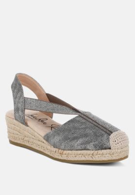 Womens Port Side Metallic Woven Espadrille Wedges