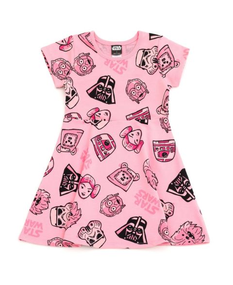 Платье Star Wars French Terry Skater Dress для девочек, цвет: Розовый