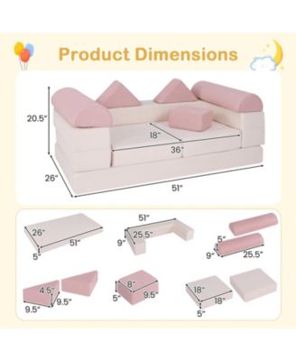 9-Piece Foam Climb and Crawl Playset with Soft Suede Cover for Toddlers