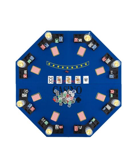 Детские игрушки Slickblue Portable 10 Player Poker Table Top with 84 x 42 Inch Padded Surface, цвет: Синий