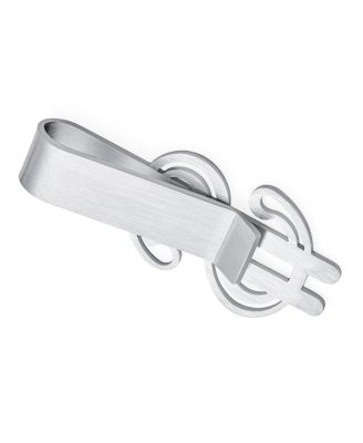 Dollar Sign Money Clip Card Holder Brushed Stainless Steel