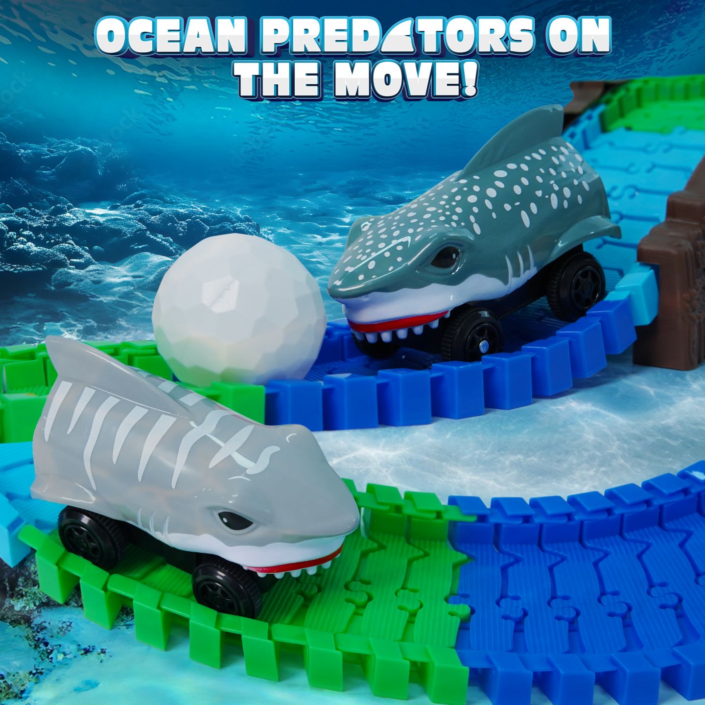 Детский конструктор USA Toyz Sharky Seas Race Track 225-Piece Building Set, Ages 6+ — фото 7
