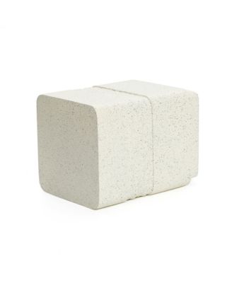 Outdoor Side Table for Patio, 18 Inch Off White with Speckled Gray Square Cement Side Table, Small End Table for Garden, Outdoor Coffee Table, Accent Table for Indoor and Outdoor